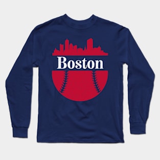 Boston Baseball Skyline Long Sleeve T-Shirt